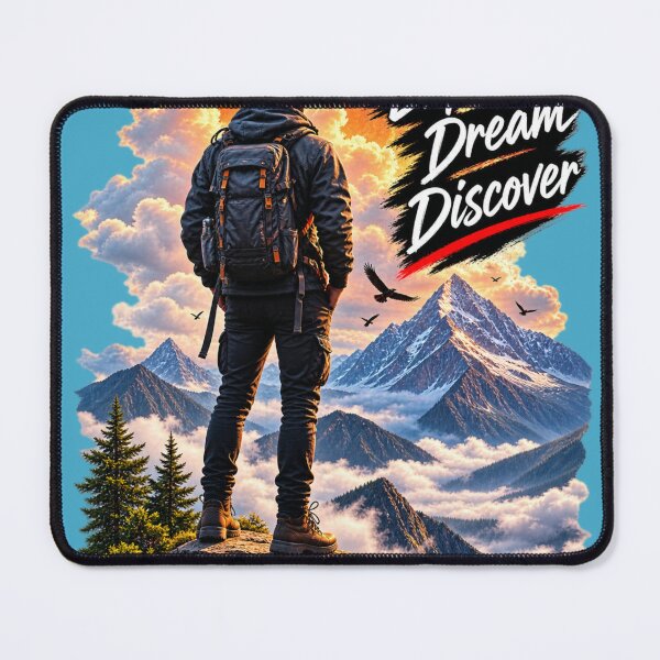 Item preview, Explore Dream Discover – Mountain Adventure Travel Backpacker 3D Art designed and sold by Spiking11.