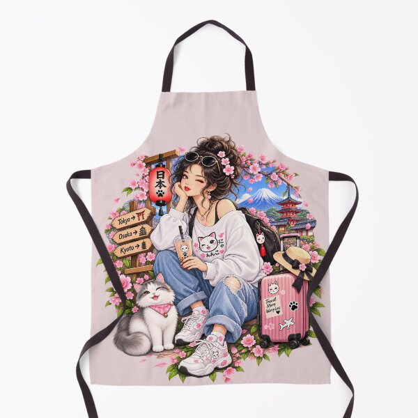 Item preview, Japan Travel Cat Girl – Sakura Tokyo Osaka Kyoto Adventure designed and sold by Ghostwave Atelier.