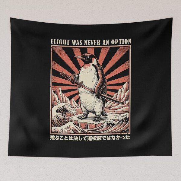 Item preview, Flight Was Never an Option Funny Samurai Penguin designed and sold by charoen-design.