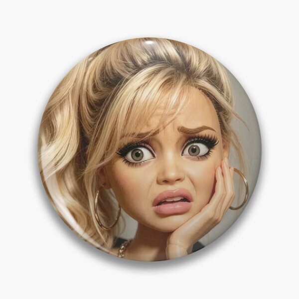 Item preview, Disgusted Cringe Doll High Ponytail Gold Hoops Meme designed and sold by Devilians92.