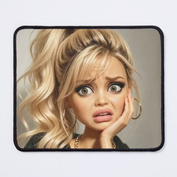 Item preview, Disgusted Cringe Doll High Ponytail Gold Hoops Meme designed and sold by Devilians92.