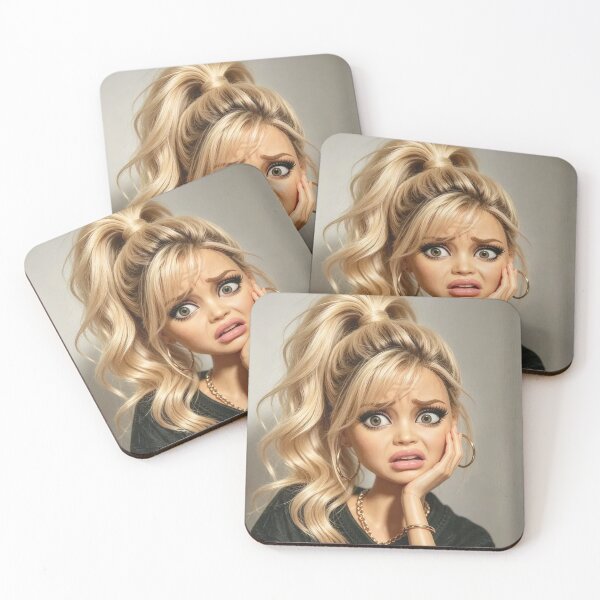 Item preview, Disgusted Cringe Doll High Ponytail Gold Hoops Meme designed and sold by Devilians92.