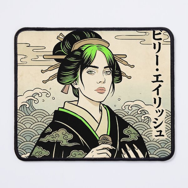 Item preview, Billie Eilish Ukiyo-e Style Portrait in Traditional Kimono designed and sold by iwzzuel.