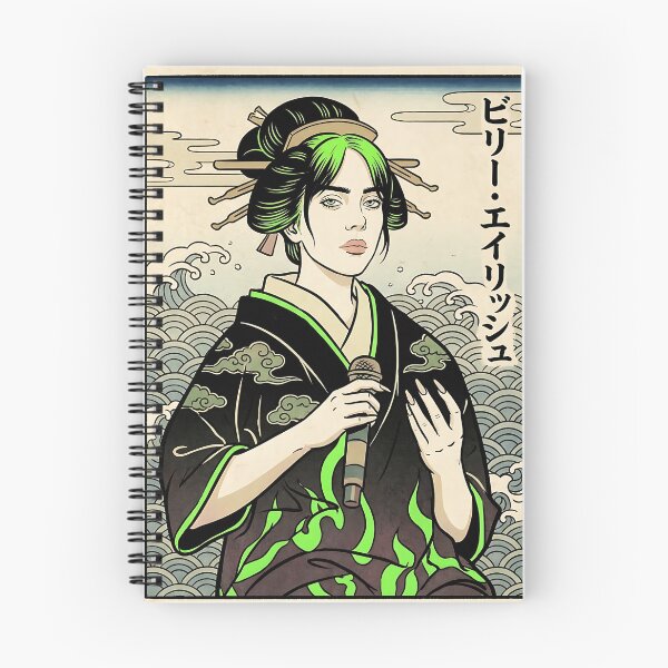 Item preview, Billie Eilish Ukiyo-e Style Portrait in Traditional Kimono designed and sold by iwzzuel.