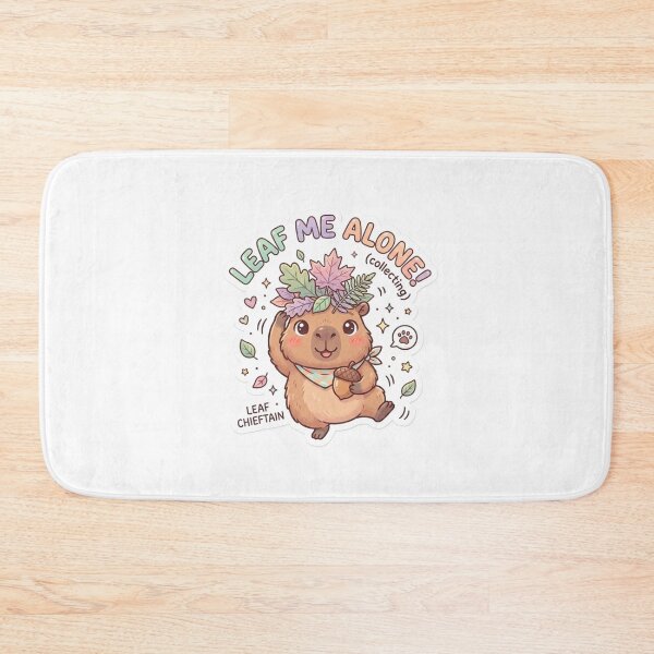 Item preview, Capybara – Kawaii "Leaf Me Alone! (Collecting)" Sticker designed and sold by Chipkooo.