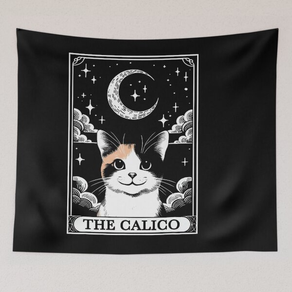 Item preview, Vintage Tarot Crescent Moon Calico Cat Mom designed and sold by LouisaOReilly.