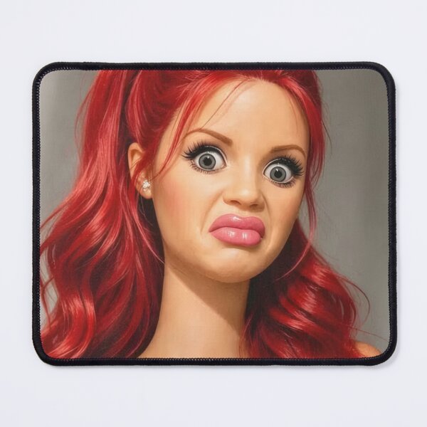 Item preview, Shocked Red Hair Doll Cringe Face Funny Reaction Meme designed and sold by Devilians92.
