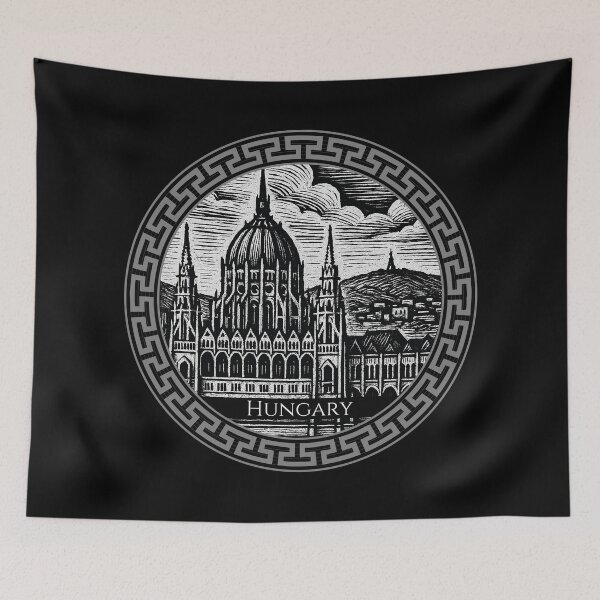 Item preview, Hungary Vintage Woodcut Art designed and sold by Thistle-TShop.