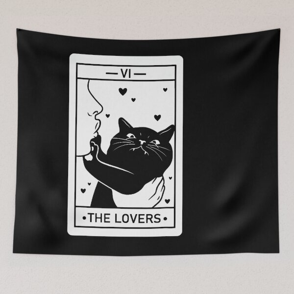 Item preview, The Lovers Cat Humor Tarot Card Halloween designed and sold by LouisaOReilly.