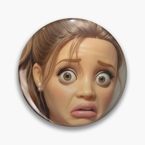Item preview, Shocked Brunette Doll High Ponytail Cringe Face Funny Meme designed and sold by Devilians92.