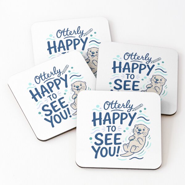 Item preview, Otterly Happy To See You Cute Otter Greeting designed and sold by leocreatives.