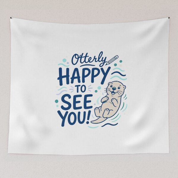 Item preview, Otterly Happy To See You Cute Otter Greeting designed and sold by leocreatives.