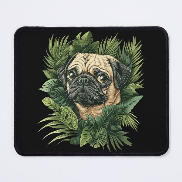 Item preview, Pug Dog Pet Lover Tropical Jungle Leaves designed and sold by BrockmeyeSB.