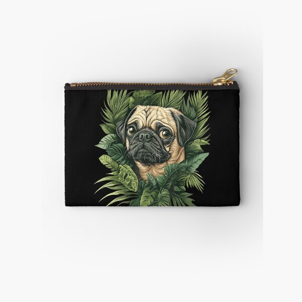Item preview, Pug Dog Pet Lover Tropical Jungle Leaves designed and sold by BrockmeyeSB.
