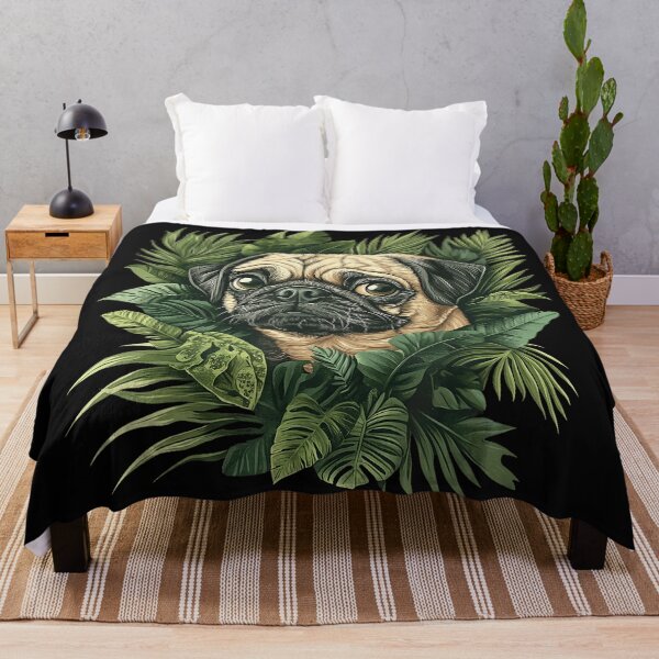 Item preview, Pug Dog Pet Lover Tropical Jungle Leaves designed and sold by BrockmeyeSB.