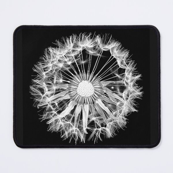 Item preview, Dandelion Seed Head Black and White Macro Botanical Nature Art Design designed and sold by inkoutninja.