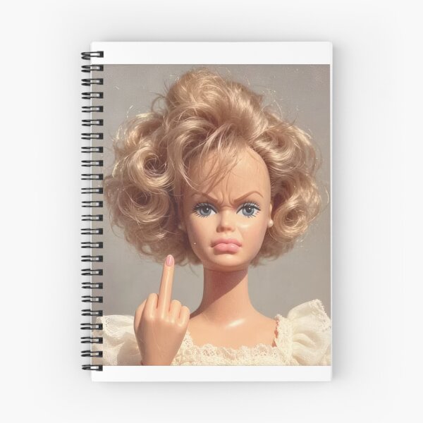 Item preview, Retro Curly Blonde Doll Flipping The Bird Cringe Meme designed and sold by Devilians92.