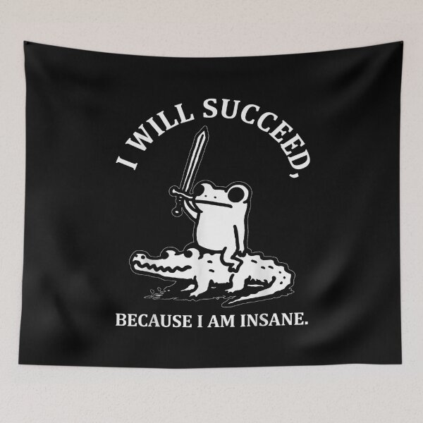 Item preview, I Will Succeed Because I Am Insane Funny Frog Riding Crocodile T-Shirt designed and sold by defvulan.
