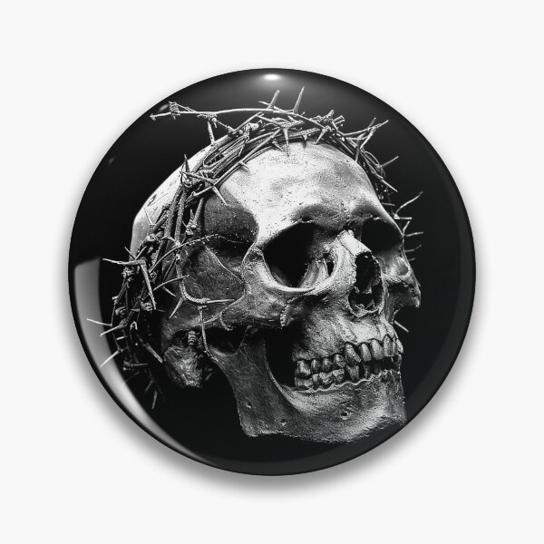 Item preview, Thorn Crown Skull Gothic Memento Mori Black and White Dark Art Design designed and sold by inkoutninja.