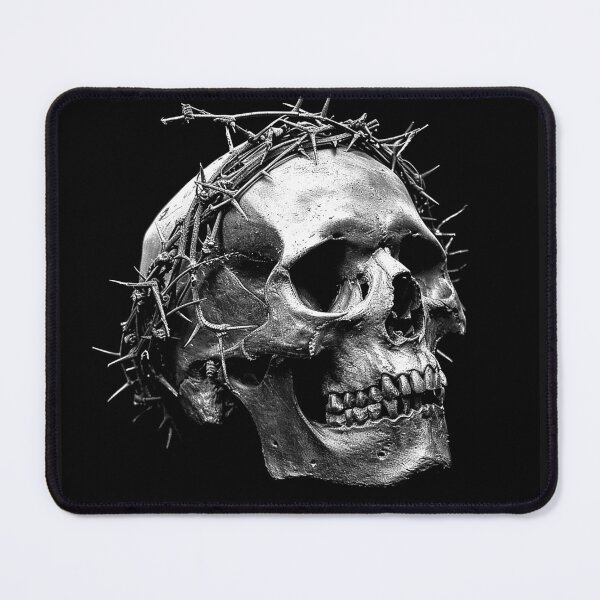 Item preview, Thorn Crown Skull Gothic Memento Mori Black and White Dark Art Design designed and sold by inkoutninja.