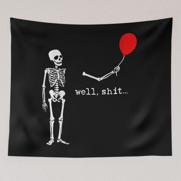 Item preview, Funny Skeleton Lost Balloon Halloween Meme designed and sold by LouisaOReilly.
