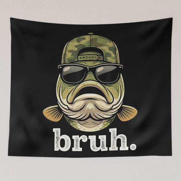 Item preview, Bruh Bass Fishing Angler Humor designed and sold by CharlieConon.