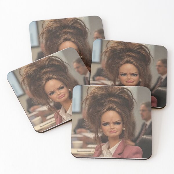 Item preview, Funny Corporate Drama Doll Big Bouffant Hair Reaction Meme designed and sold by Devilians92.