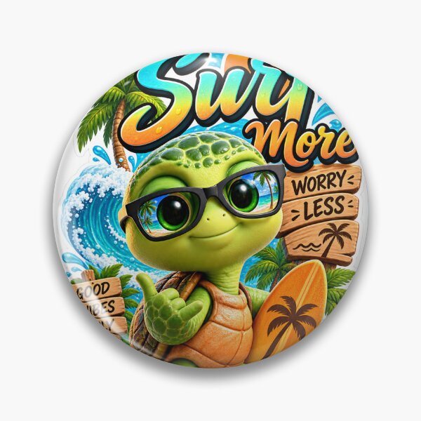 Item preview, Cute Surfing Turtle Summer Vibes designed and sold by gerito1991bs.
