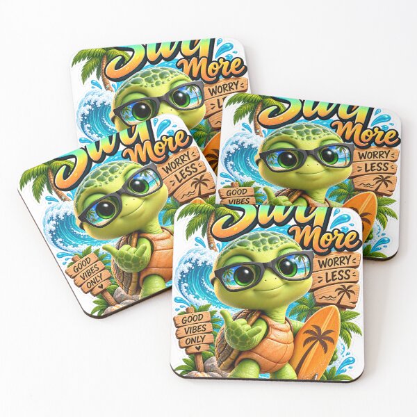 Item preview, Cute Surfing Turtle Summer Vibes designed and sold by gerito1991bs.