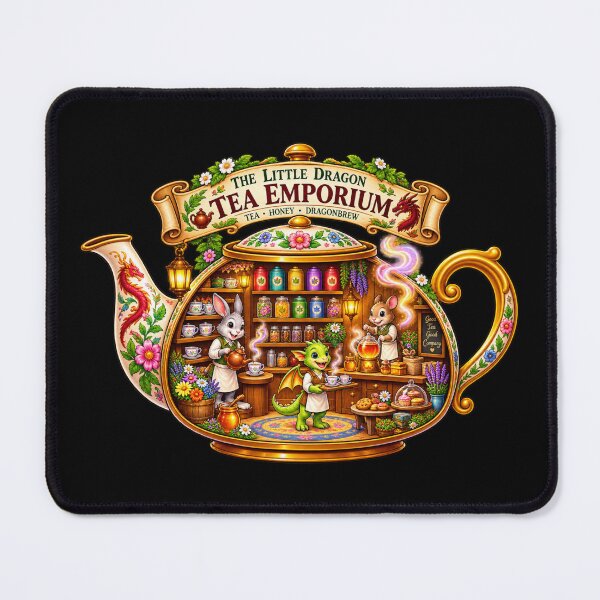 Item preview, The Little Dragon Tea Emporium | Whimsical Dragon Tea Shop, Tea, Honey & Dragonbrew designed and sold by MrDev.