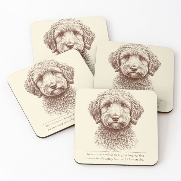 Item preview, Goldendoodle Dog Lover Gift – Vintage Portrait & Dog Love Quote designed and sold by WaggingTailsCo.