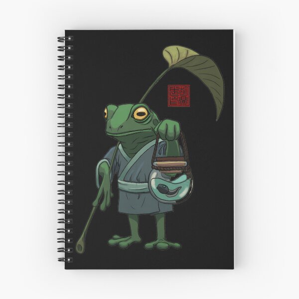Item preview, Standing Frog Holding Leaf Staff And Carrying Tadpole In Glass Jar designed and sold by Type-Design.