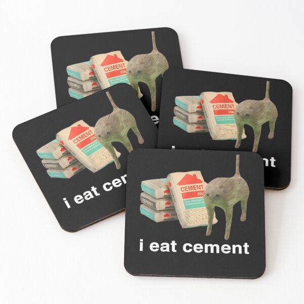 Item preview, Gato estirado de pie junto a una pila de sacos de cemento designed and sold by Type-Design.