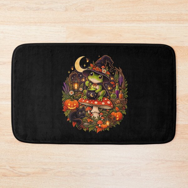 Item preview, Witchy Frog Brewing Potion Mushroom Forest Halloween designed and sold by VioletNance.