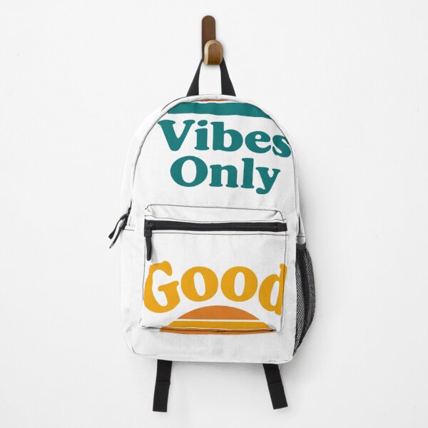Item preview, Good Vibes Only Retro Sunset Typography Poster With Warm Orange and Teal Stripes designed and sold by KanDa-Shop.