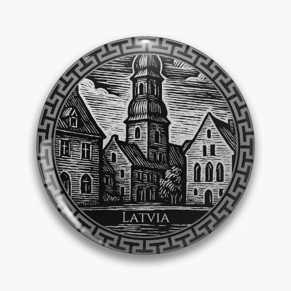 Item preview, Latvia Vintage Woodcut Art designed and sold by Thistle-TShop.