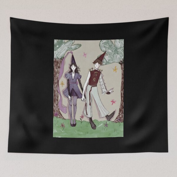 Item preview, Whimsical Couple in Nature Illustration designed and sold by Catsi-Nook-Art.