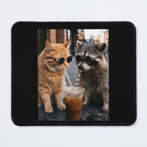 Item preview, Cat Raccoon Friendship Sunglasses Coffee designed and sold by CharlieConon.