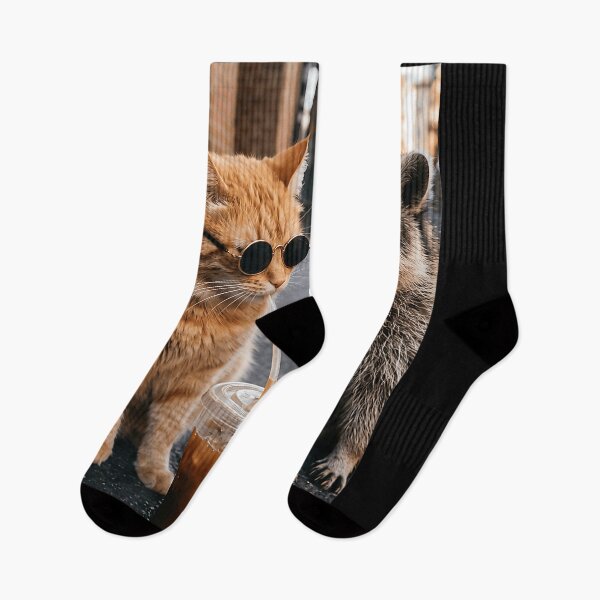 Item preview, Cat Raccoon Friendship Sunglasses Coffee designed and sold by CharlieConon.