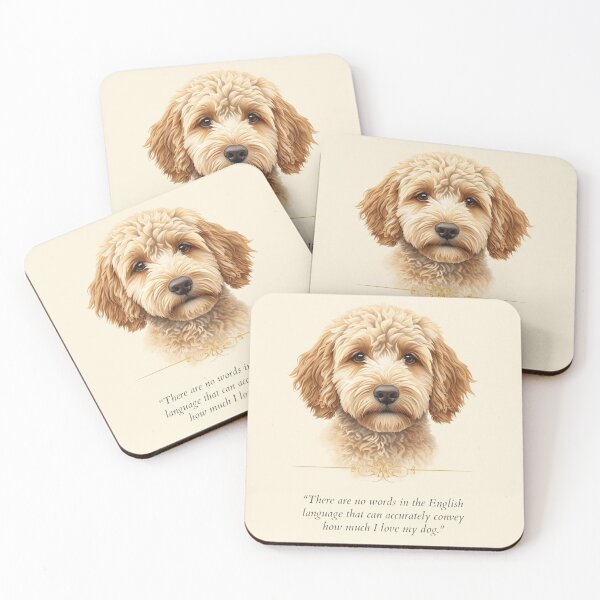 Item preview, "Goldendoodle Portrait Love Quote Print" designed and sold by WaggingTailsCo.