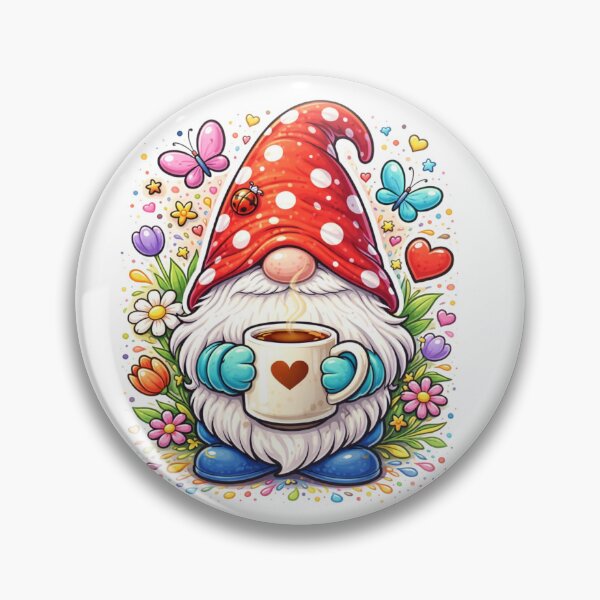 Item preview, Garden Gnome Drinking Coffee / Cozy Time designed and sold by Myra365Art.