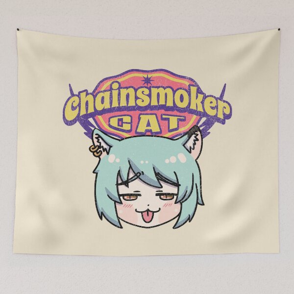 Item preview, Chainsmoker cat yani neko yaniko designed and sold by Morcawork.