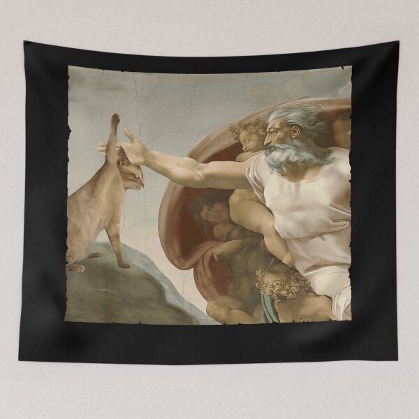 Item preview, Creation Of Adam Cat Funny Pet Lover designed and sold by CharlieConon.