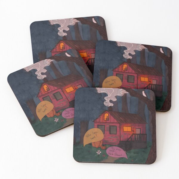 Item preview, Whimsical Forest Cabin with Mysterious Speech Bubbles designed and sold by Catsi-Nook-Art.