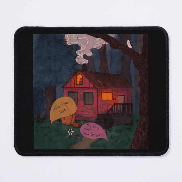 Item preview, Whimsical Forest Cabin with Mysterious Speech Bubbles designed and sold by Catsi-Nook-Art.