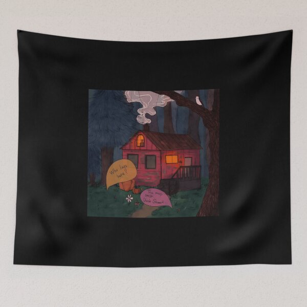 Item preview, Whimsical Forest Cabin with Mysterious Speech Bubbles designed and sold by Catsi-Nook-Art.