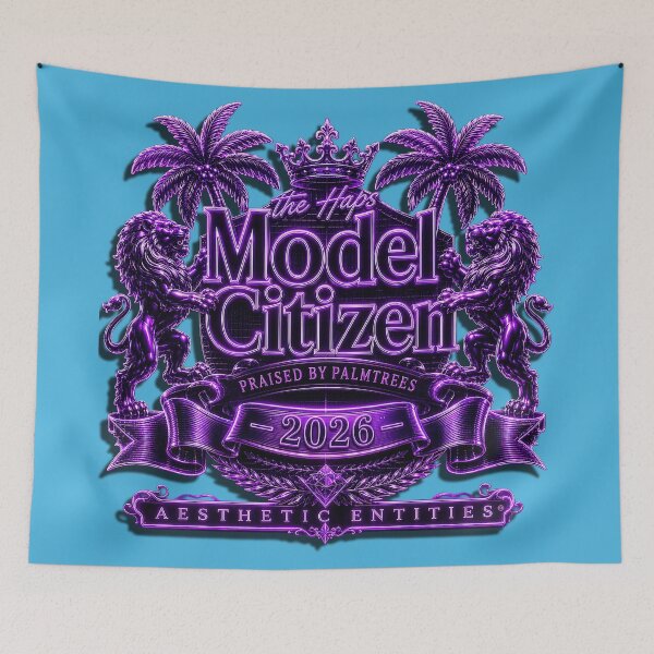 Item preview, Vaporwave Model Citizen Crest - Neon Purple Aesthetic Entities® designed and sold by A E S T H E T A T A G.