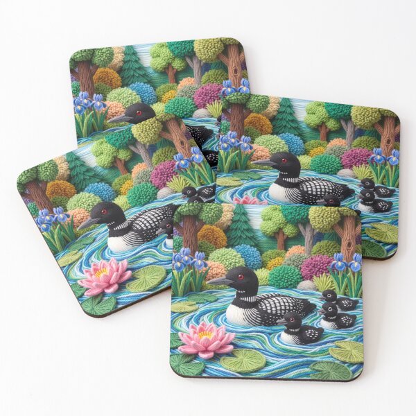 Item preview, Yarn Loon Family on a Lake the North Woods designed and sold by Tridentulus.