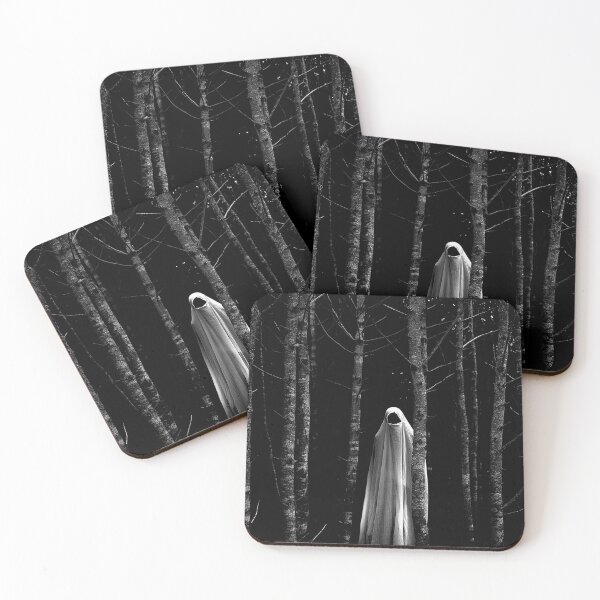 Item preview, Faceless Ghost in Dark Forest Black and White Gothic Horror Art Design designed and sold by inkoutninja.