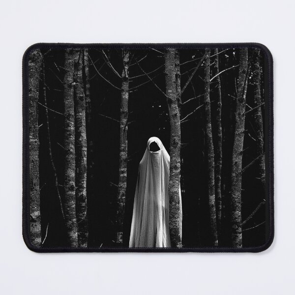 Item preview, Faceless Ghost in Dark Forest Black and White Gothic Horror Art Design designed and sold by inkoutninja.